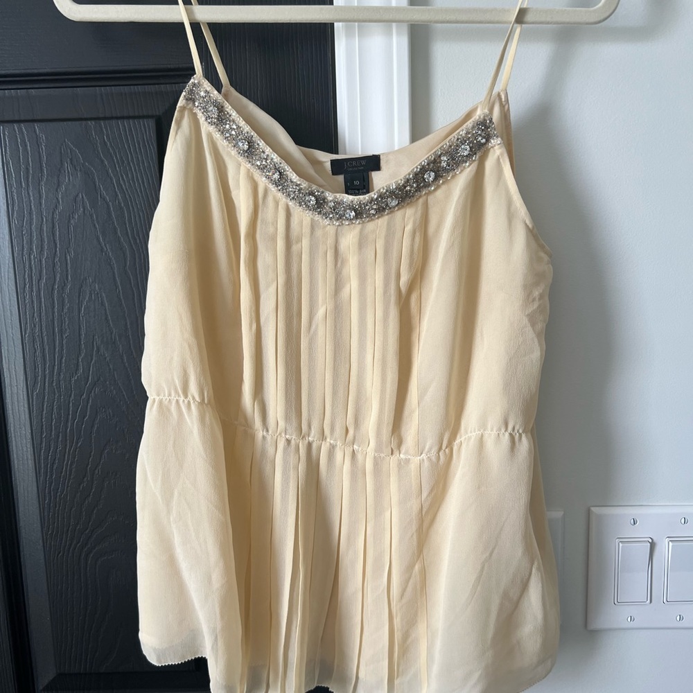 Jcrew Silk Embellished Cami